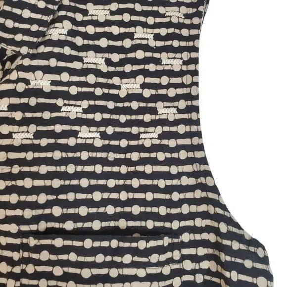 Marketplace Handwork of India Button-up Cotton Printed Shirt Blouse Black Tan 1W - Picture 11 of 12